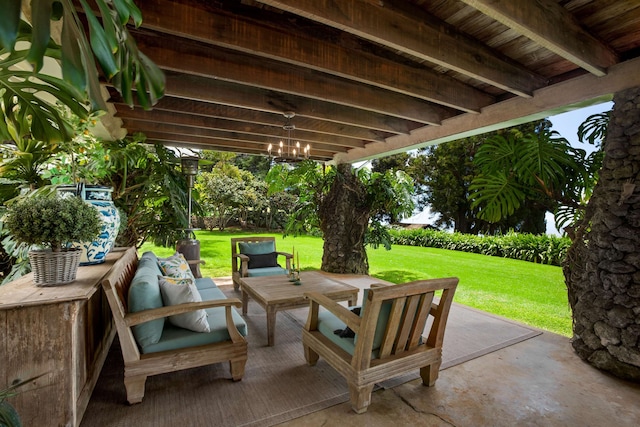 view of patio / terrace with an outdoor living space