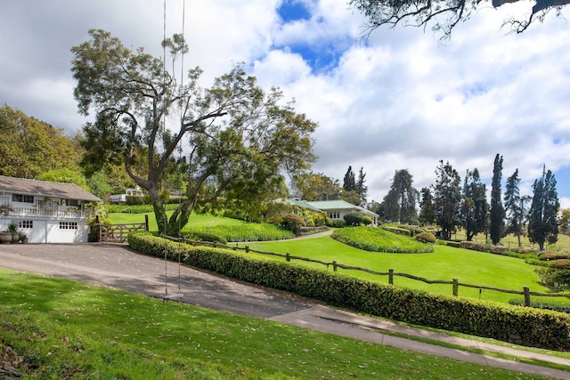 view of community featuring a yard