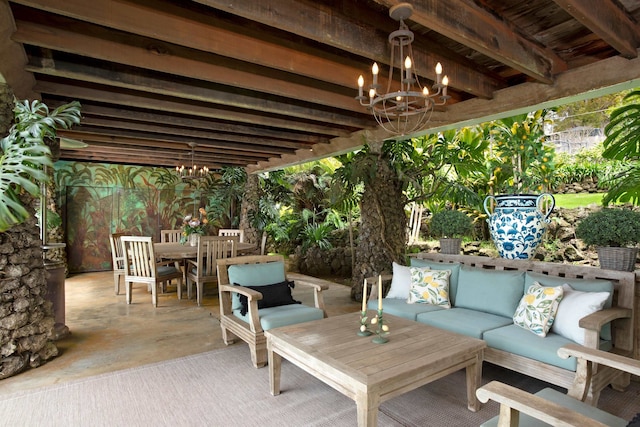 view of patio featuring an outdoor living space