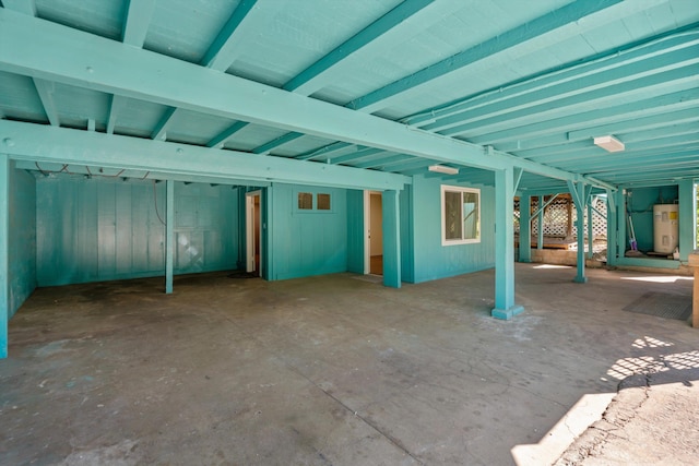 view of patio with water heater