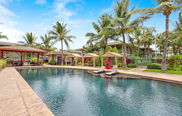 24 One Hali Ln Unit 7-203, Kihei, HI 96753 - swimming pool featuring a gazebo and a patio