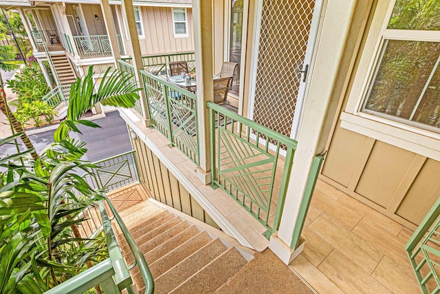 24 One Hali Ln Unit 7-203, Kihei, HI 96753 - wooden deck with stairs