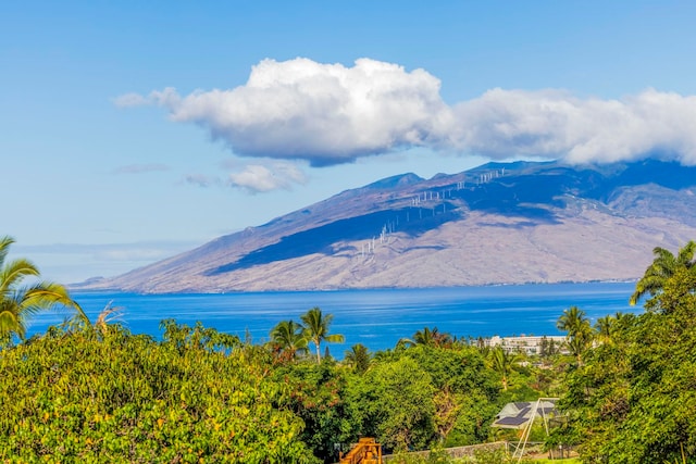 mountain view with a water view