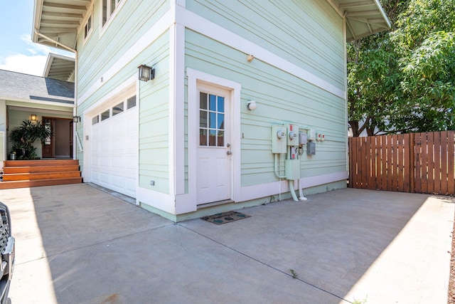 view of garage