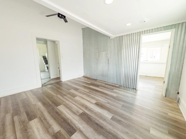 225 S Papa Ave, Kahului, HI 96732 - empty room with light wood-style flooring, ceiling fan, recessed lighting, and baseboards