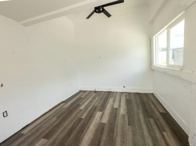 225 S Papa Ave, Kahului, HI 96732 - empty room with dark wood-style floors, a ceiling fan, and baseboards