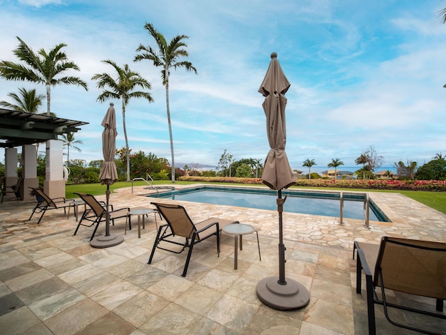 view of pool featuring a patio area