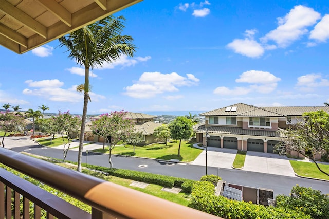 balcony with a residential view