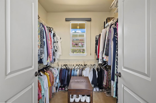 view of walk in closet