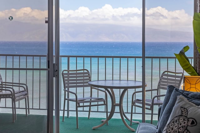 balcony with a water view