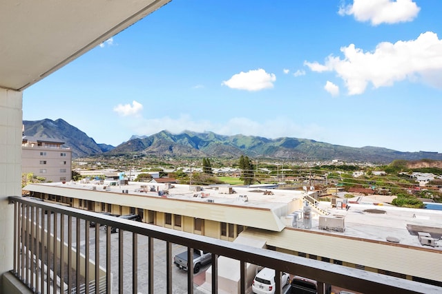 balcony with a mountain view