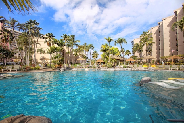 community pool featuring a patio