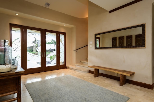 foyer with french doors