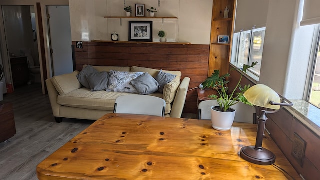 living room featuring wood-type flooring