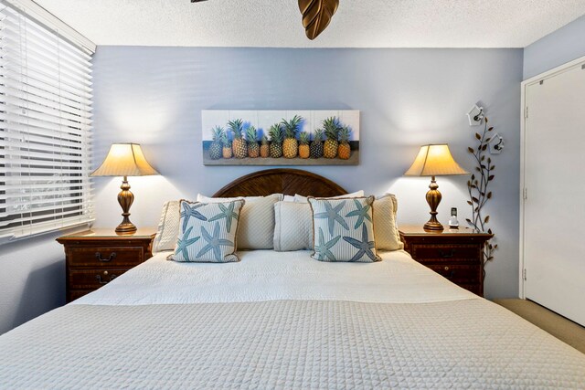 bedroom with a textured ceiling