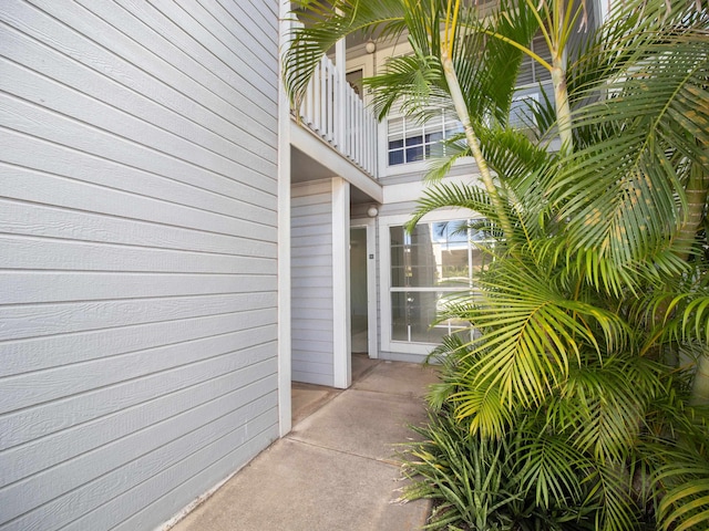 doorway to property featuring a balcony