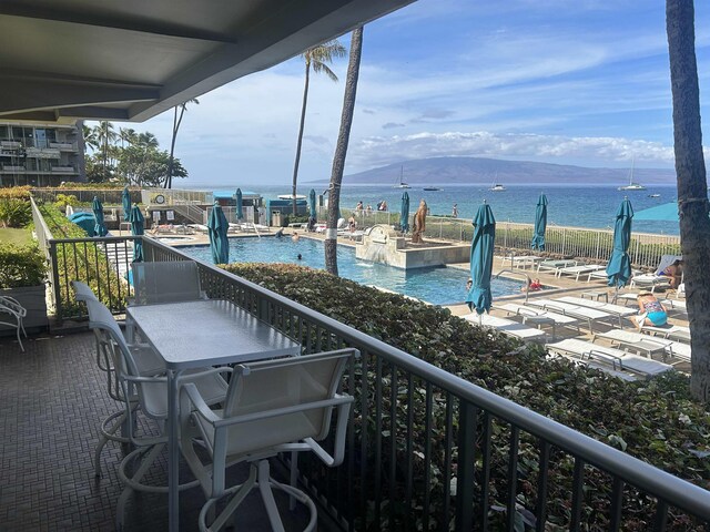 2481 Kaanapali Pkwy Unit 101A, Lahaina, HI 96761 - balcony featuring a water and mountain view