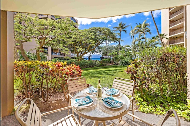 4327 Lower Honoapiilani Rd Unit 101B, Lahaina, HI 96761 - view of patio / terrace with outdoor dining space