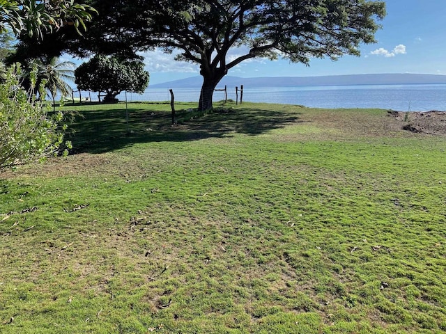 view of yard featuring a water view