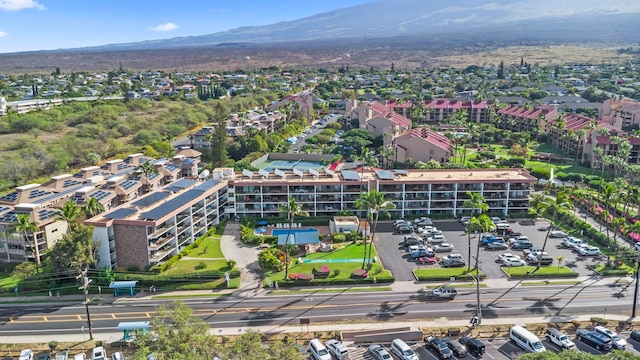 aerial view with a mountain view