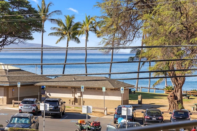 exterior space featuring a water view