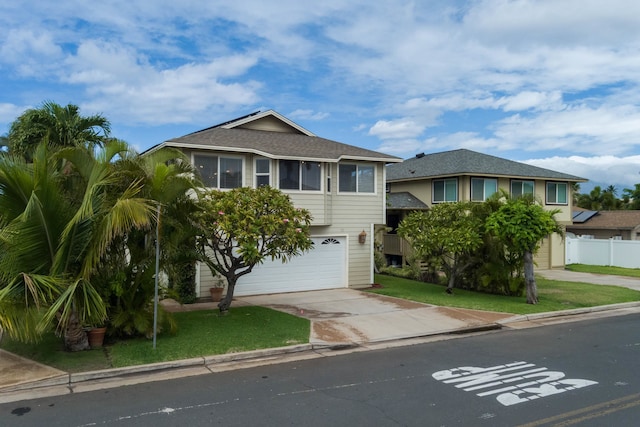 view of front of house with a garage