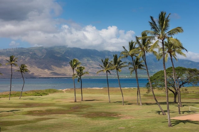 property view of water featuring a mountain view