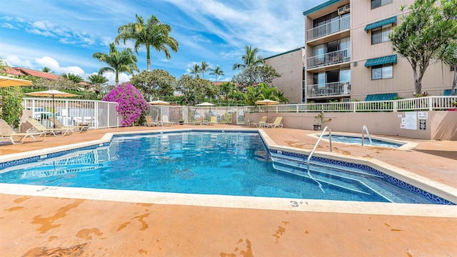 view of pool with a patio area