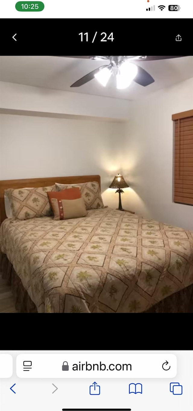 bedroom with ceiling fan