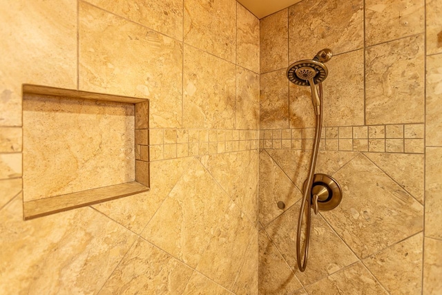 room details with a tile shower
