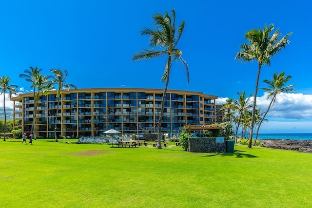 view of property with a water view
