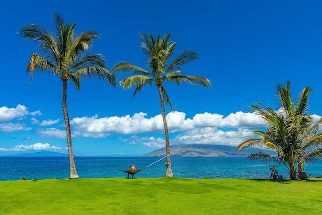 property view of water featuring a mountain view