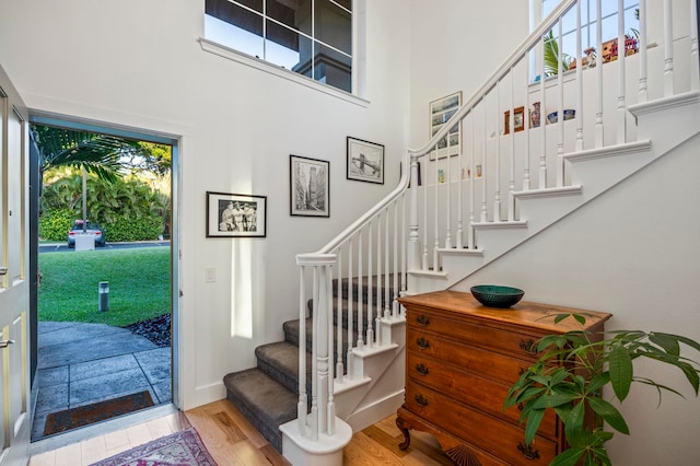 foyer entrance featuring light hardwood / wood-style floors