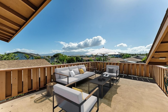 view of patio featuring an outdoor living space