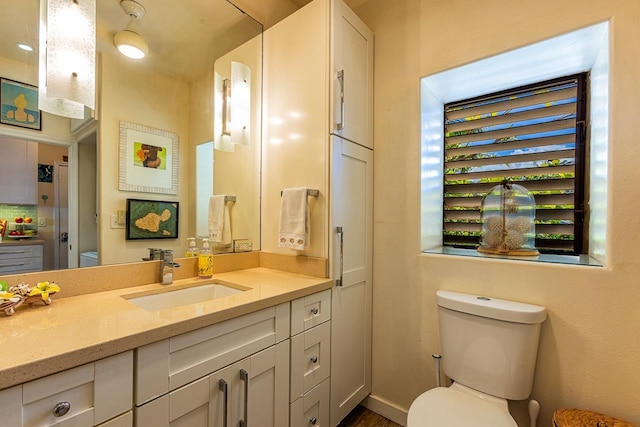 bathroom with vanity and toilet