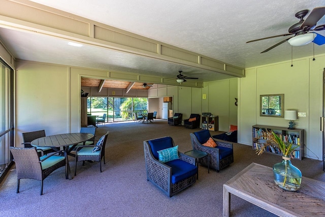 view of patio / terrace featuring an outdoor living space and ceiling fan