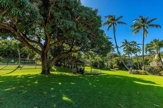 view of yard featuring a gazebo