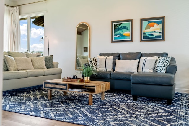 living room featuring hardwood / wood-style flooring