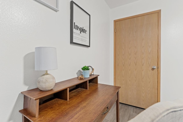 entryway with light wood finished floors