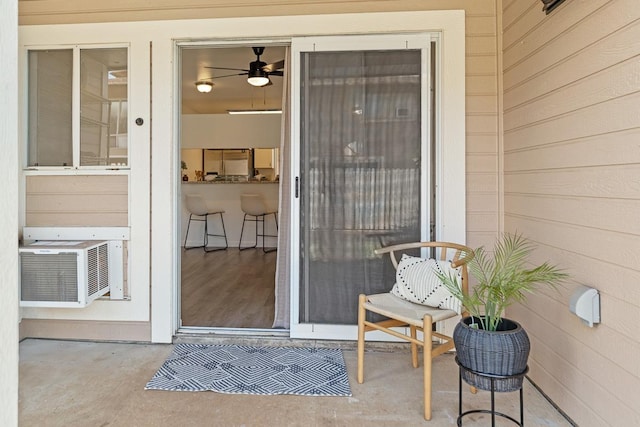 doorway to property with cooling unit