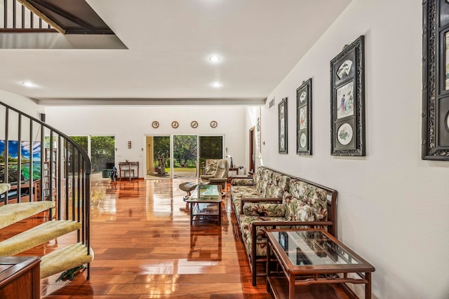 living room featuring hardwood / wood-style floors