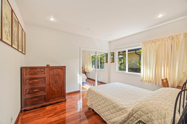 bedroom featuring wood-type flooring