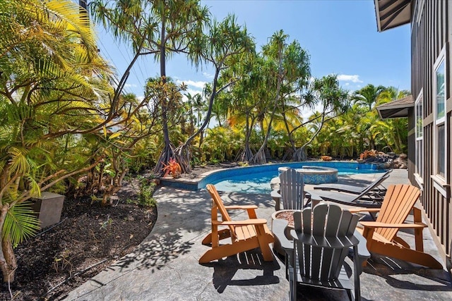 outdoor pool with a patio