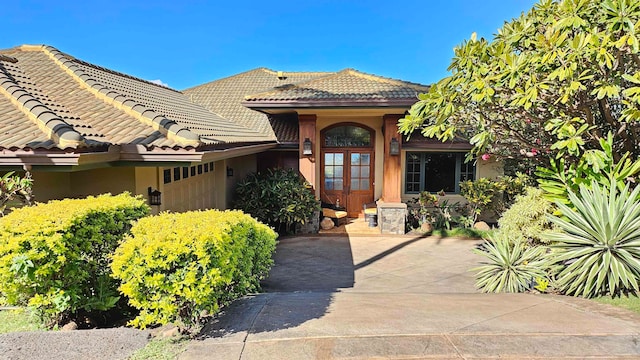 view of front of property with french doors