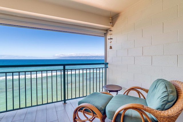 balcony with a water view