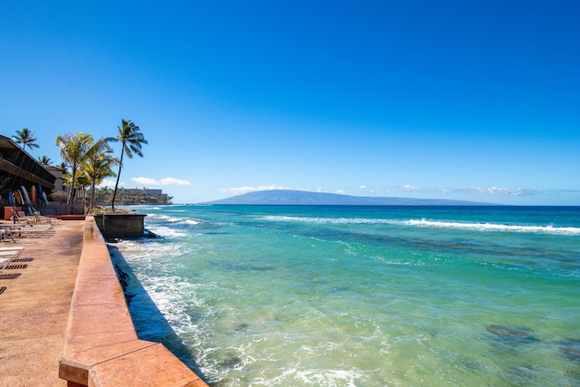 property view of water featuring a mountain view