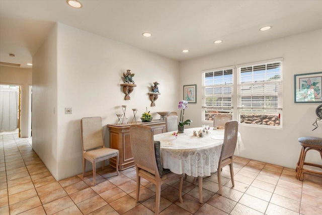 view of tiled dining area