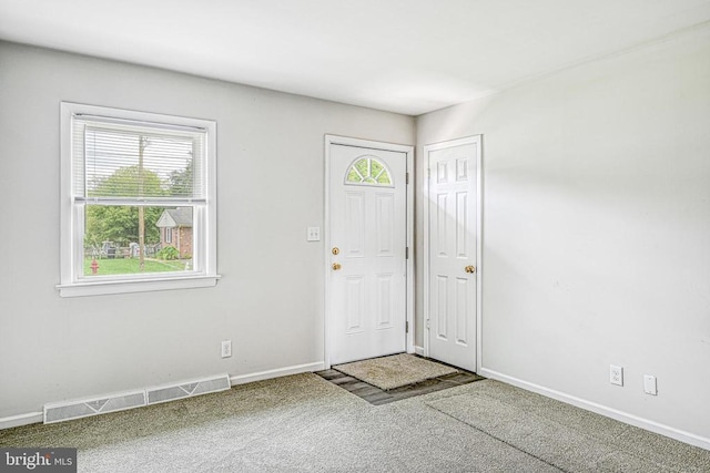 view of carpeted entryway