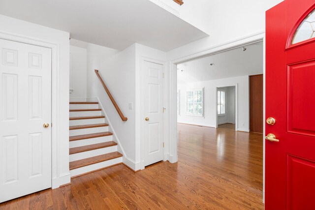 entrance foyer with wood-type flooring