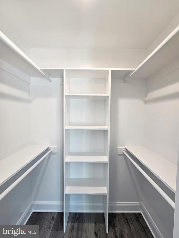 spacious closet with wood finished floors